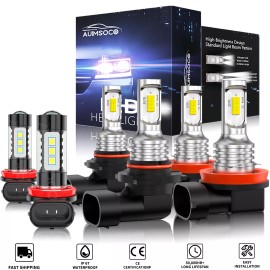 AUIMSOCO For Toyota Sienna 2011 2012-2020 6x LED Headlight Hi-Low Beam Fog Light Bulbs