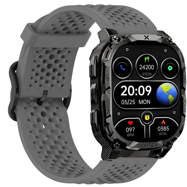 Lamshaw Compatible with CARBINOX Vortex bands, Silicone band with Metal