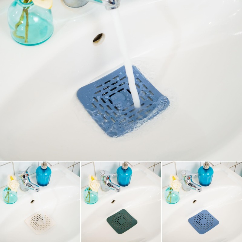 Kitchen Drain Strainer 13 x 13 cm 3 Pieces TPR