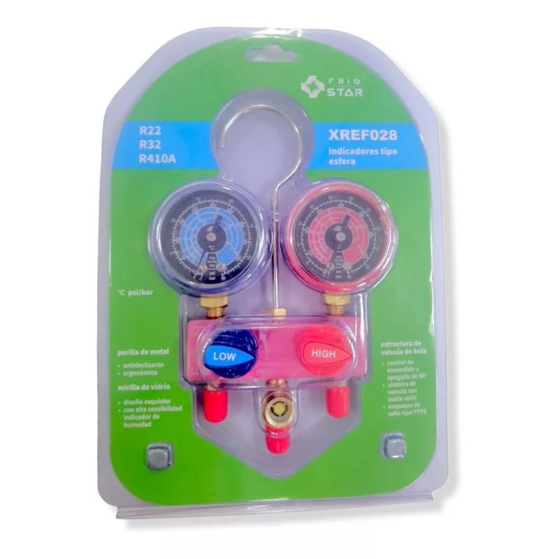 Frio Star Manómetro Tipo Esfera, Gas R22, R32, R410