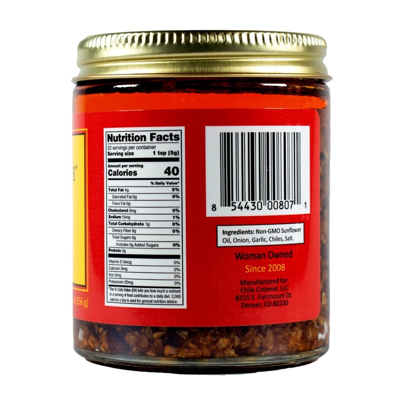 CHILE CRUNCH, A Crunchy All Natural Spicy Condiment HOT 5.5