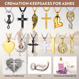 Forever in My Heart Cremation Necklace for Ashes Women Mom Dad Memorial Urn Pendant & 20'' Chain with Gift Box