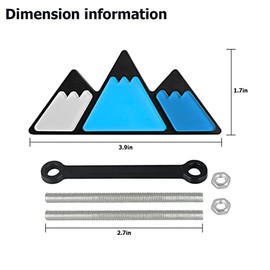 AICEL Tri-Color Grille Emblem for Car, 3 Color Snow Mountain Sticker Decoration, Triangle Badge Decal for Auto Bumper, Automotive Exterior Accessories