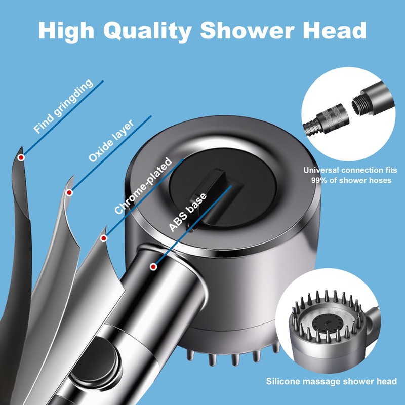 Filtered Shower Head with Handheld,High Pressure Shower Heads 3 Spray