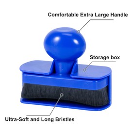 Large Car Tire Shine Applicator,Vegan Tire Shine Applicator with Curved Brush Head- Automotive Tire Dressing Applicator Brush with Storage Stand for Tire Detailing, 3.6 Inch Length (Blue)