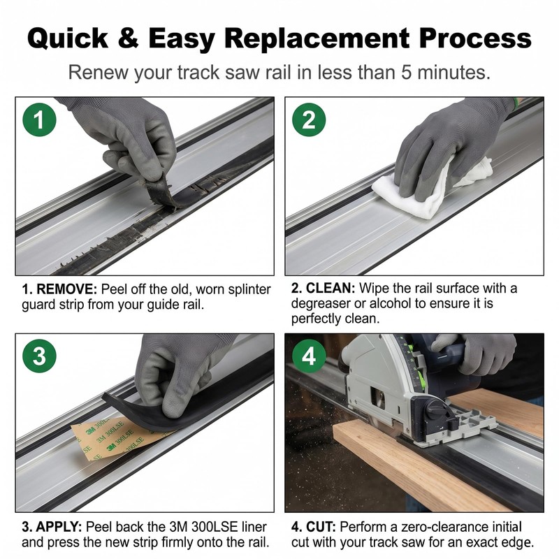 194419-4 118" Track Saw Splinter Guard Replacement Strip - Universal