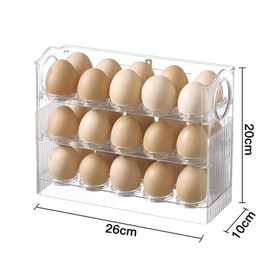 Egg Holder for the Fridge, 30 Egg Storage Containers for the Fridge, Egg Organiser for the Fridge Door (Clear)