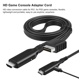For PS1/PS2 to HDMI AV Cable, for PS2 to HD Multimedia Interface HD Link Cable, Plug and Play Game Console Video Converter Cable