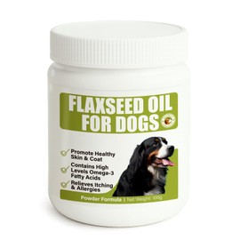 Flaxseed Powder for Dogs – Skin & Coat Supplement for Itchy, Dry Skin – Natural Alternative to Fish Oil – Supports Shiny Coat, Healthy Digestion & Allergy Relief