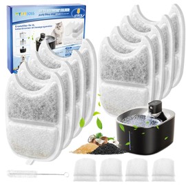 MyfatBOSS Pack of 8 Cat Fountain Filters for 4L Drinking Fountain with Motion Sensor, 16 Sponges Replacement Filter for Cats Water Fountain YPD-C004