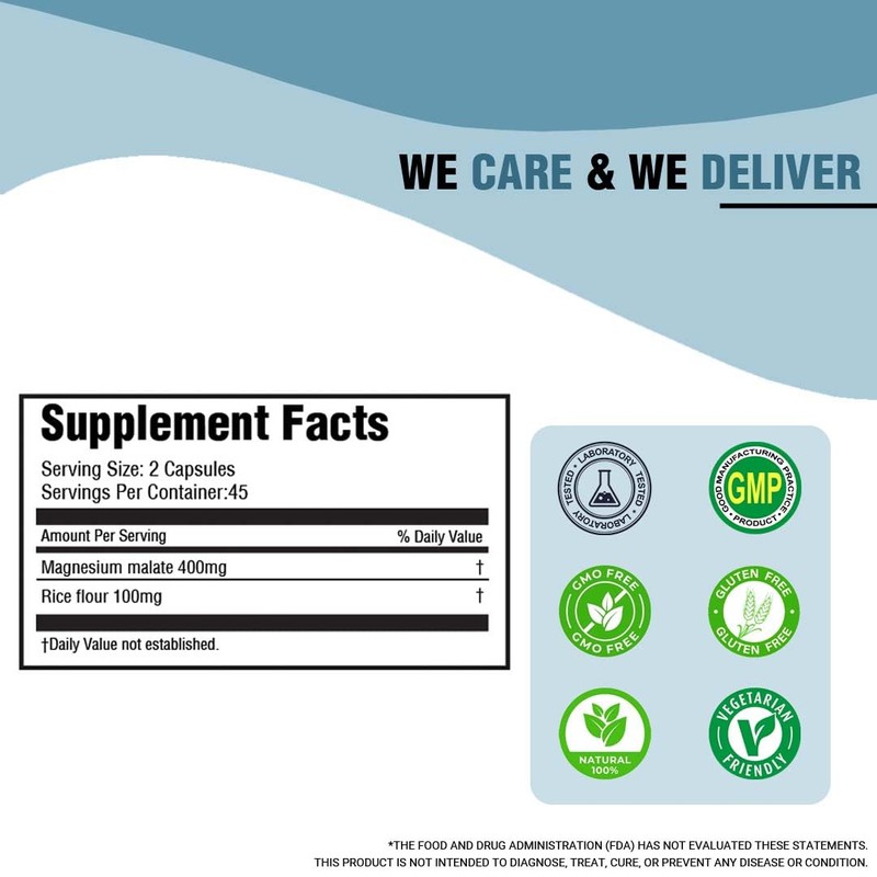 iMeMyself Magnesium Malate Dietary Supplement – 90 Capsules