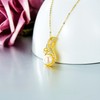 Gold Plated Ocean Wave Pearl Necklace S925 Sterling Silver Pendant