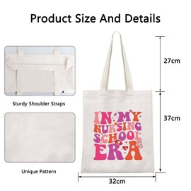 POFULL Nursing School Era Tote Bag Future Nurse Gift Nursing Student Acceptance Gift (Nursing School Era CA Tote Bag)