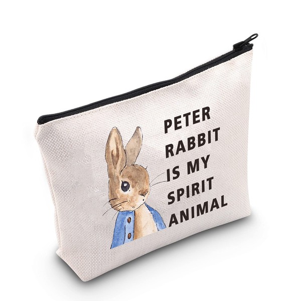 LEVLO Peter Bunny Movie Cosmetic Bag Rabbit Fans Gift Rabbit Is My Ghost Animal Makeup Bag with Zipper for Women Girls, Peter Bunny Spirit