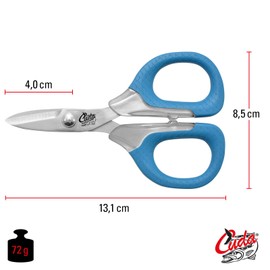 CUDA 5.5" Large Braid Shear | Durable Fishing Braid, Mono & Fluorocarbon Cutter for Saltwater & Freshwater with Dual Serrated Blades & Oversized Non-Slip Comfort Bows