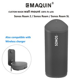 EMAQUIN Wall Mount Bracket for Sonos Roam 2/Sonos Roam/Sonos Roam SL(Drill Free,Sturdy Metal,Enduring Paint Finish,Easy Install on The Wall,Compatible with Sonos Roam/Roam 2 and Sonos Roam SL,White)