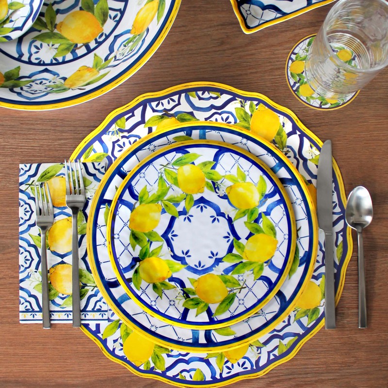 Le Cadeaux Melamine 9 inch Salad Plate, Set of 4,