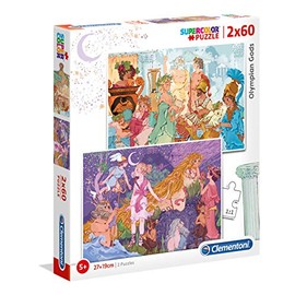 Clementoni - 21612 - Supercolor Puzzle - Olympian Gods - 2x60 pieces - Made in Italy - jigsaw puzzle children age 5+