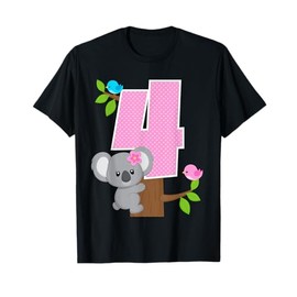 Koala Bear 4th Birthday Girl 4 Year Old Birthday Koalas Bday T-Shirt