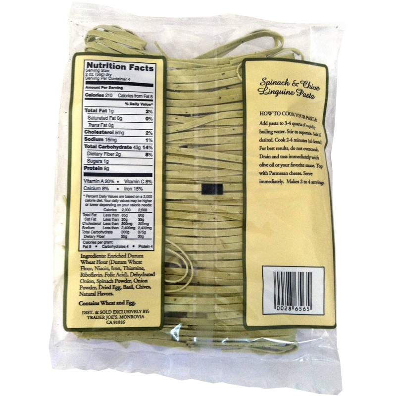 Trader Joe's Spinach and Chive Linguine Pasta - 3 Pack