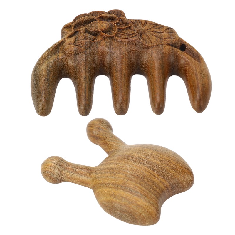 Massage Hair Comb Head Scalp Meridian Comb Y Shape Wooden