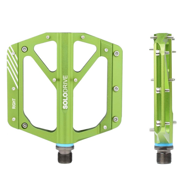 SOLODRIVE Mountain Bike Flat Pedals, Low-Profile Aluminium Alloy Bicycle Pedals,