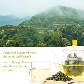 Oriarm Anxi Tie Guan Yin Oolong Tea Loose Leaf - Chinese Tea Leaves Tieguanyin Iron Goddess of Mercy - Fujian High Mountain Wu Long Green Tea Ti Kuan Yin - 250g (8.82oz) Zip-lock Resealable Bag