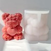 1-Piece Set of Rose Bear Silicone 3D Rose Bear Valentine's