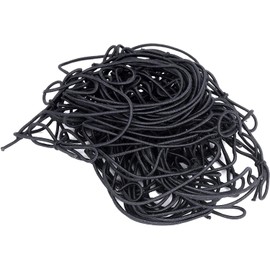 Mandala Crafts 6 Inches Pre-Tied Stretch Loops with Pre Tied Bows from Elastic Ribbon - 100 Black Elastic Bows Boxes Bows Tags Gift Elastic Wrapping Cord String