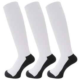 net-005 Baseball Under Socks, Plain, White, Black, 3-Pair Set, Toe, Heel, and Sole, Reinforced