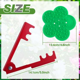 INJOYTEC 3PCS Professional Rose Leaf Thorn Stripper Kit Thorn Remover for Roses Thorn Remover Leaf Stripping Remover Tool and Garden Gloves for Gardening Flower Arrangement Red and Green