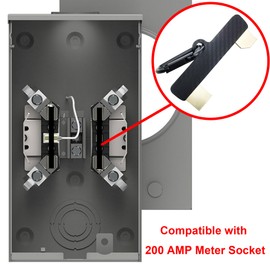 200 AMP Meter Socket Jumper Assembly – Compatible with Talon 200 AMP Meter Socket, Strong Insulation Bypass Jumper Bus for Circuit Security & Portable Hole Testing With Ring