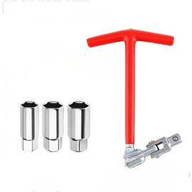 CGXYK T-Handle Spark Plug Socket Wrench Kit (16mm/18mm/21mm) - Professional Remover & Installer Tool for Motorcycles, Lawn Mowers, ATVs, Snowblowers, Small Engines etc - 3 Sizes