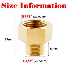 TOOLSTAR Toilet Fill Valve Pipe Adapter, 7/8" Female Thread to 1/2" Male Thread, Bidet Hose Fitting Pipe Adapter Connection (Copper)