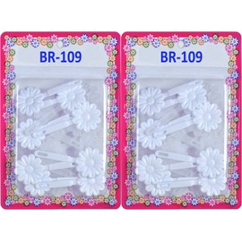 Tara Girls Self Hinge Plastic Bow Hair Barrettes Selection Pack Of 2 (BR109)