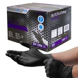 Black Disposable Nitrile Gloves, Small, Heavy Duty, Powder-Free, Mechanic, Industrial Grade, 5 MIL, Texture, Duracore BM5502 (1000)