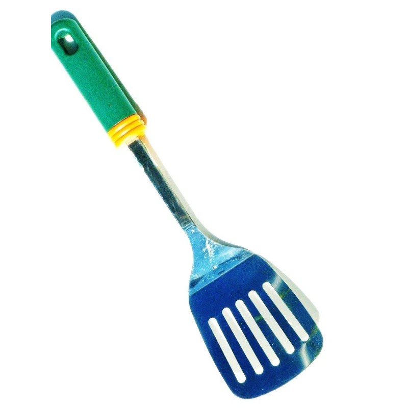 Aronson Grip It Slotted Spatula Turner Stainless Steel Green Handle