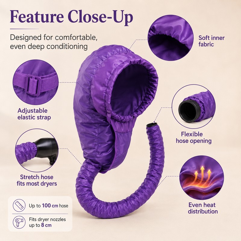 Extra-Large Bonnet Hair Dryer Attachment for Deep Conditioning – Adjustable