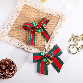 Christmas Ribbons Set of 20 Cute Bowknot with Bell Bowknot with Bell Ornaments Christmas Bells Christmas Bells Christmas Party DIY Christmas Tree Decoration Gift Wrapping Ribbon Decoration DIY