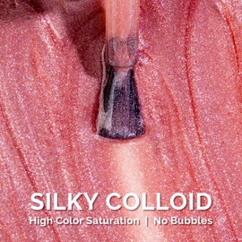 MelodySusie MelodySusie Pink Shimmer Gel Nail Polish,0.5fl oz Soak Off UV LED Pink Glitter Gel Polish Gift for Women Nail Art Manicure Salon DIY Nail Design Decoration at Home-1754