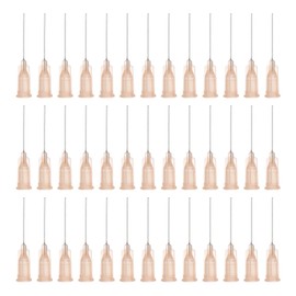 sourcing map Industrial Blunt Tip Needle 26G 1 Inch Length with Luer Lock Screw Interface Connector, Dispensing Needle for Liquid Glue Gun, 40 Pcs (Light Coffee)