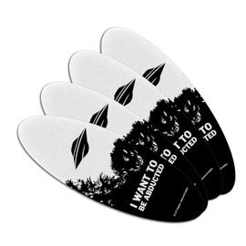 I Want to Be Abducted UFO Aliens Funny Humor Double-Sided Oval Nail File Emery Board Set 4 Pack