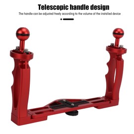 Dual Handle Grip Holder, Handheld Tray Stabilizer Rig Diving Underwater DSLR Camera Housings Tray for SLR Cameras, Sports Cameras, Diving Lights with 1/4 Inch Screw Hole