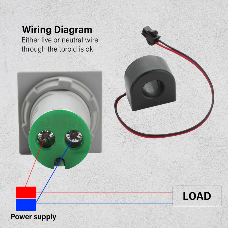 LED Voltage Display Panel Mount Volt Amp Meter, AD101-22VAMS 22mm