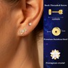 Zodiac Constellation Flat Back Stud Earrings – 14K Gold Plated