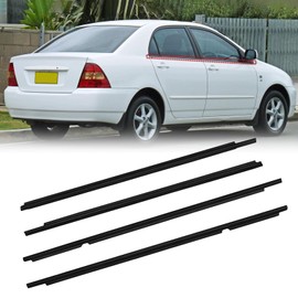 4Pcs Outer Door Window Belt Weatherstrip Moulding Trim Kits Compatible with 1995-2004 Toyota Tacoma Double Cab, OE Replace# 68210-04020 68160-04020 68230-04010 68180-04010 (Set of 4)