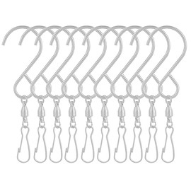 10 Pieces/Set Swivel Hooks Clips Portable Wind Spinners S Hook Clips Hanging Wind Chimes Crystal Twisters Party Supplies Swivel Hooks Clips