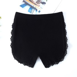 Overpants, Children's, Spats, Black, Half Length Spats, Kids' Quarter Length Spats, Underpants, Cotton, Lace, Girls, Inner Pants, Black