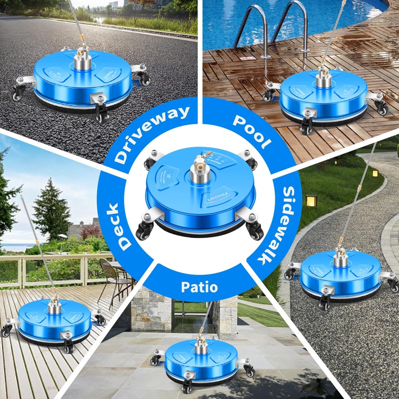 14" Pressure Washer Surface Cleaner with 4 Wheels - Coated