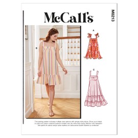 McCall's Misses' Sundress Sewing Pattern Kit, Code M8213, Sizes XS-S-M, Multicolor